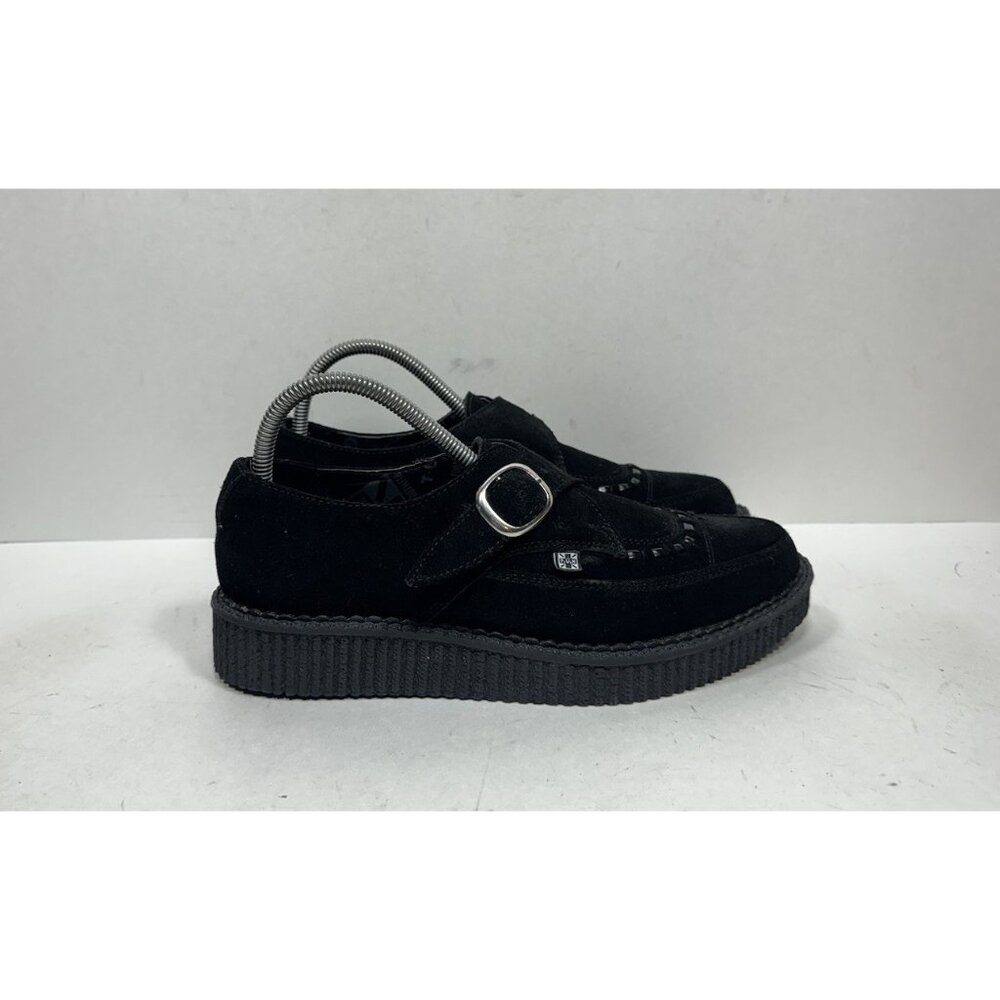 T.U.K. Suede Pointed Buckle Creeper Black Women’s Size‎ 9 Shoes